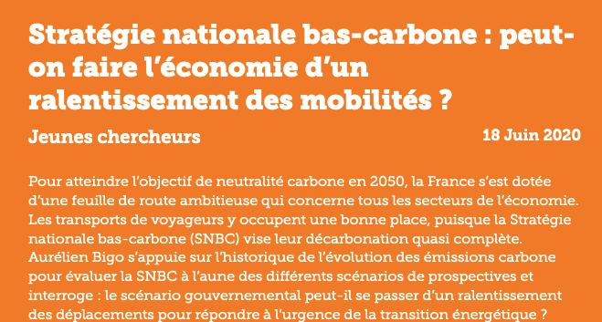 Peut on faire l e conomie d un ralentissement des mobilite s